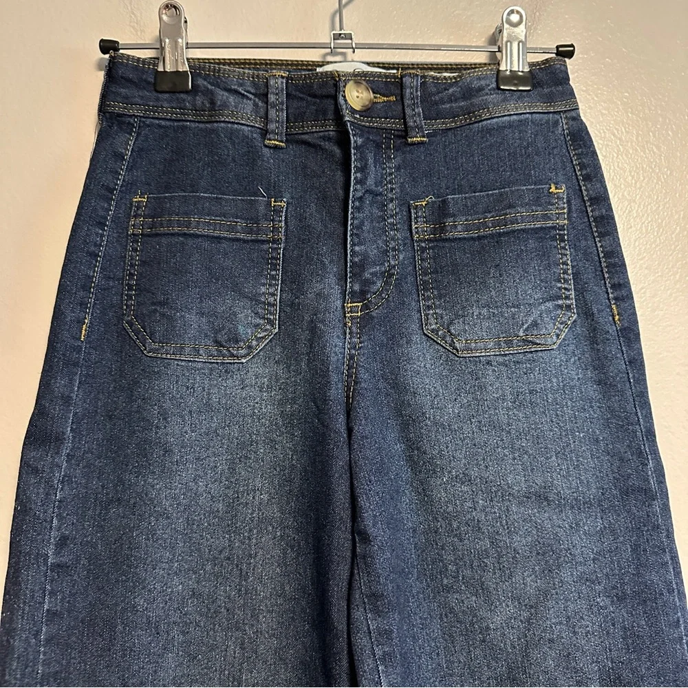Jessica Simpson Dark Blue Olivia Wide Leg Jeans Girl’s Size 7 - Picture 3 of 8